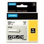 Afbeelding van DYMO S0718580 / 18443 IND Rhino tape vinyl zwart op wit 9mm (origineel) | 18443