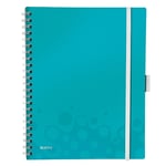 Afbeelding van Leitz spiraalblok 4644 WOW Be Mobile Book | A4 | gelinieerd | ijsblauw metallic | 80gr. | 80 vel | LEI46440051
