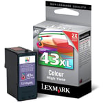 Afbeelding van Lexmark 18YX143 nr. 43XL inktcartridge kleur hoge capaciteit (origineel) | LEX18YX143