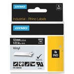 Afbeelding van DYMO 1805435 IND Rhino tape vinyl wit op zwart 12mm (origineel) | DYM1805435