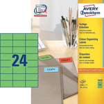 Afbeelding van Avery Zweckform 3450 universele etiketten | groen | 70 mm x 37 mm | 2400 etiketten | AVE3450