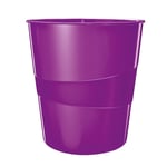Afbeelding van Leitz 5278 WOW papiermand | polystyreen | paars metallic | 15 liter | LEI52781062
