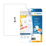 Afbeelding van Herma 4230 correctie- / afdeketiketten | A4 | 210 x 297 | wit | 25 etiketten | HER4230