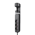 Afbeelding van Neomounts bureau stekkerdoos | 3 stopcontacten 3 USB-poorten | zwart | 1.4 meter | NEODS22-840BL6