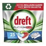 Afbeelding van Dreft Platinum Plus All-in-One Vaatwastabletten | Deep Clean Fresh | Herbal Breeze | 25 tabs | QC-DR-07396