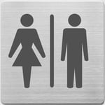 Afbeelding van Alco AL-450-3 dames & heren toiletbordje | rvs | metaal & zwart | ALCAL-450-3