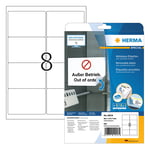 Afbeelding van Herma 10018 etiketten | verwijderbaar | A4 | 99,1 x 67,7 mm | ondoorzichtig | wit | 200 etiketten | HER10018