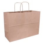 Afbeelding van Papieren draagtas | bruin | 350 x 260 x 140 mm | 100 stuks | PAA270676