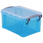 Afbeelding van Really Useful Box opbergdoos | polypropyleen | transparant helblauw | 0.7 liter | UB07HB