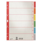 Afbeelding van Leitz 4350 A4 tabbladen | gekleurd karton | geruit voorblad | 6 tabs | 4-gaats | LEI43500085