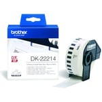 Afbeelding van Brother DK-22214 continue papiertape wit 12mm x 30,48m (origineel) | BRODK-22214
