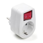 Afbeelding van Q-link geaarde verloopstekker | 1 stopcontact | met schakelaar | Wit | Q-LI-0011013