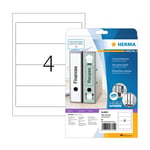 Afbeelding van Herma 8621 printbare rugetiketten | zelfklevend | A4 | 61 x 192 mm | wit | 40 etiketten | HER8621