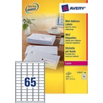 Afbeelding van Avery Zweckform L7651-100 adresetiketten | quickpeel | 38,1 mm x 21,2 mm | 6500 etiketten | AVEL7651-100