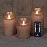 Afbeelding van Anna Collection LED Kaars | met bewegende vlam | brons | 3 stuks | AN861NA1395