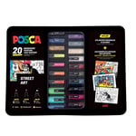 Afbeelding van Posca PC-1MC/PC-3M/PC-5M verfmarkerset | in metalen doos | 20 stuks | POSPC20001