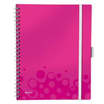 Afbeelding van Leitz spiraalblok 4645 Wow Be Mobile Book | A4 | geruit | roze metallic | 80gr. | 80 vel | LEI46450023