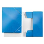 Afbeelding van Leitz 39820036 WOW 3-klepsmap | A4 | karton | blauw metallic | LEI39820036