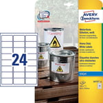 Afbeelding van Avery Zweckform J4773-10 weerbestendige etiketten | 63,5 mm x 33,9 mm | 240 etiketten | AVEJ4773-10