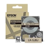 Afbeelding van Epson LK-5JBJ matte tape zwart op beige 18 mm (origineel) | EPSC53S672091