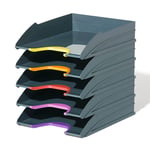 Afbeelding van Durable Varicolor brievenbak | middel hoog | grijs/gekleurd | 5 stuks | DUR770557