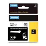 Afbeelding van DYMO 622290 IND Rhino tape permanent polyester zwart op transparant 19mm (origineel) | DYM622290