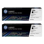 Afbeelding van HP 128A (CE320AD) toner cartridge zwart 2 stuks (origineel) | HPCE320AD