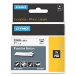Afbeelding van DYMO 1734524 IND Rhino tape flexibel nylon zwart op wit 24mm (origineel) | 1734524