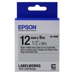Afbeelding van Epson LK-4SBE matte tape zwart op zilver 12mm (origineel) | EPSLK-4SBE