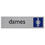 Afbeelding van Posta Picto bordje toiletten dames | kunststof | zilver | POS00039062