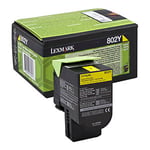 Afbeelding van Lexmark 80C20Y0 nr. 802Y toner cartridge geel lage capaciteit (origineel) | LEX80C20Y0