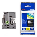 Afbeelding van Brother TZe-345 tape wit op zwart 18mm x 8m (origineel) | BROTZE345