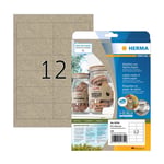 Afbeelding van Herma 10754 gerecyclede universele etiketten | A4 | 97 x 42,3 mm | natuurlijk bruin | 240 etiketten | HER10754