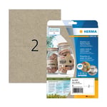 Afbeelding van Herma 10757 gerecyclede universele etiketten | A4 | 210 x 148 mm | natuurlijk bruin | 40 etiketten | HER10757