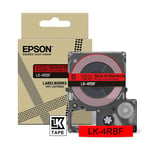 Afbeelding van Epson LK-4RBF tape zwart op fluorescerend rood 12 mm (origineel) | EPSLK-4RBF