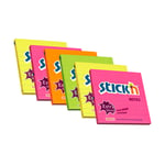 Afbeelding van Stick'n memoblok extra sticky | gelinieerd | 101 x 101 mm | neon | 6 stuks | STIEH7672