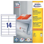 Afbeelding van Avery Zweckform 3678 universele etiketten | wit | zelfklevend | 97 mm x 37 mm | 1400 etiketten | AVE3678