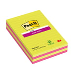 Afbeelding van 3M Post-it super sticky notes gelijnd | 127 x 203 mm | assorti | 4 x 45 vel | 3M7100235841