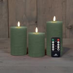 Afbeelding van Anna Collection LED Kaars | 3D vlam | jade groen | 3 stuks | AN861NA5562