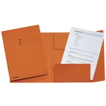 Afbeelding van Esselte 3-klepsmap met lijnbedrukking | A4 | dossierkarton | oranje | tot 200 bladen | 50 stuks | ESS1033313
