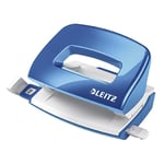 Afbeelding van Leitz 50601036 WOW mini perforator | metaal | metallic blauw | 2-gaats | tot 10 vel | LEI50601036
