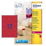 Afbeelding van Avery Zweckform L7670R-25 etiketten | neon rood | 63,5 mm | 300 etiketten | AVEL7670R-25