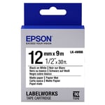 Afbeelding van Epson LK-4WBB papier tape zwart op wit 12mm (origineel) | EPSLK-4WBB
