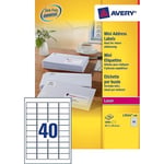 Afbeelding van Avery Zweckform L7654-100 adresetiketten | quickpeel | 45,7 mm x 25,4 mm | 4000 etiketten | AVEL7654-100