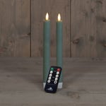 Afbeelding van Anna Collection Led Dinerkaars | 23 cm | jade groen | 3D vlam | 2 stuks | AN861NA5524