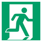 Afbeelding van Djois waarschuwingsbord nooduitgang rechts | kunststof | groen/wit | 200 x 200 mm | DJO7510005