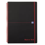 Afbeelding van Oxford Black ’n Red spiraalblok met elastiek | A4 | kunststof | geruit | 90 grams | 70 vel | OXF400047654