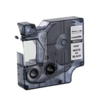 Afbeelding van DYMO 1805437 IND Rhino tape vinyl wit op zwart 9mm (huismerk) | ST1805437