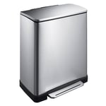 Afbeelding van EKO Recycle E-Cube duo pedaalemmer (28 + 18 liter, mat RVS) | EK240NA0248