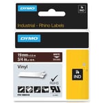 Afbeelding van DYMO 1805418 IND Rhino tape vinyl wit op bruin 19mm (origineel) | DYM1805418
